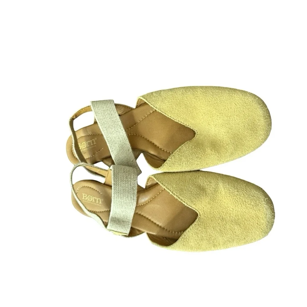 Born Coco Slingback Comfort Flat butter Leather Suede Closed Toe Shoe Size 9